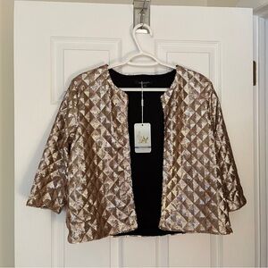 HAODUOYI Gold Sequin Jacket